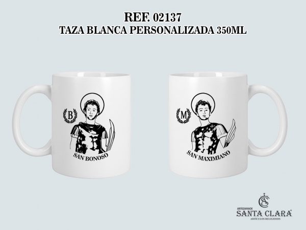 REF. 02137 - TAZA BLANCA PERSONALIZADA 350ML