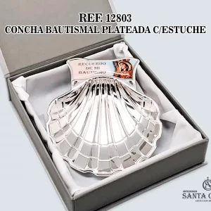 REF. 12803 - CONCHA BAUTISMAL PLATEADA CON ESTUCHE