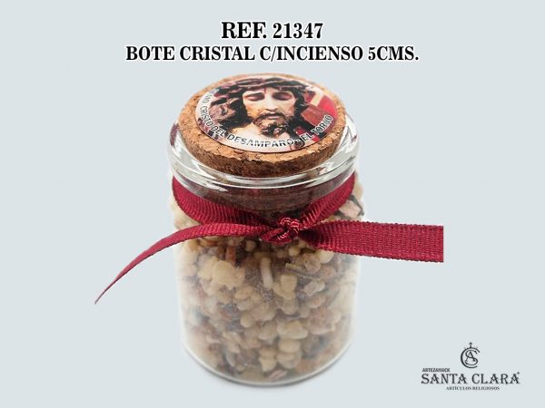 REF. 21347 - BOTE CRISTAL CON INCIENSO 5CMS.