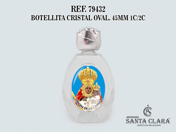 REF. 79432 - BOTELLITA CRISTAL OVAL. 45MM 1C-2C