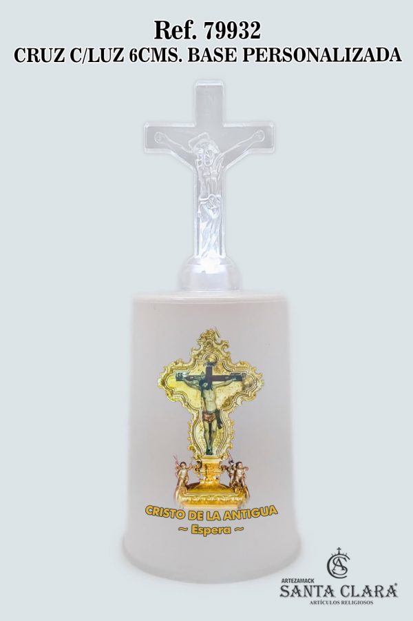 REF. 79932 - CRUZ C/LUZ 6CMS. BASE PERSONALIZADA