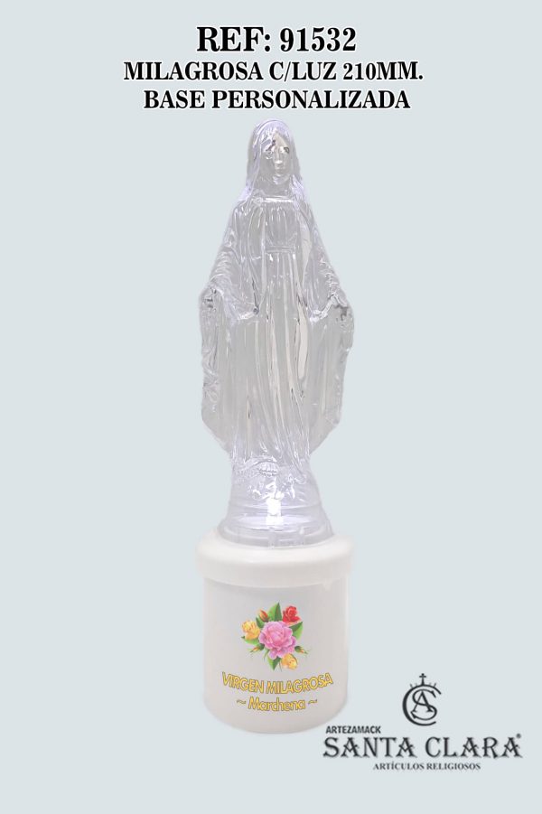 REF. 91532 - MILAGROSA CON LUZ 210MM. BASE PERSONALIZADA