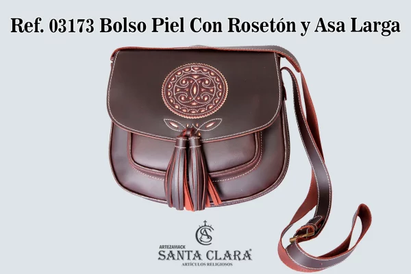 REF. 03173 - BOLSO PIEL ASA LARGA C/ROSETÓN