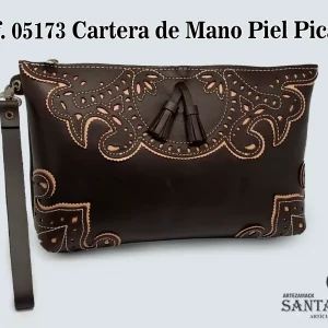 REF. 05173 - CARTERA DE MANO PIEL PICADO