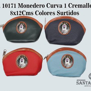 REF. 10171 - MONEDERO CURVA 1CREM 8x12CMS COLORES SURTIDOS