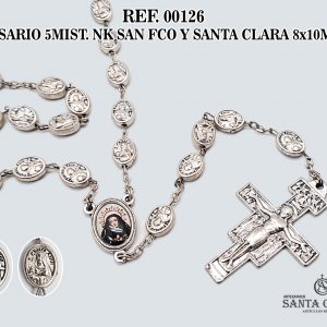 REF. 00126 - ROSARIO 5MIST. NK SAN FCO Y SANTA CLARA 8x10MM