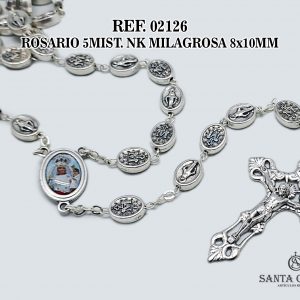 REF. 02126 - ROSARIO 5MIST. NK MILAGROSA 8x10MM