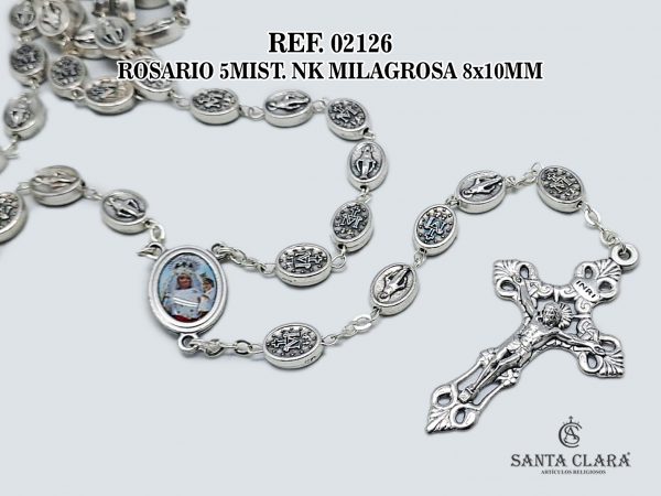 REF. 02126 - ROSARIO 5MIST. NK MILAGROSA 8x10MM