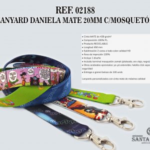 REF. 02188 - LANYARD DANIELA MATE 20MM CON MOSQUETÓN
