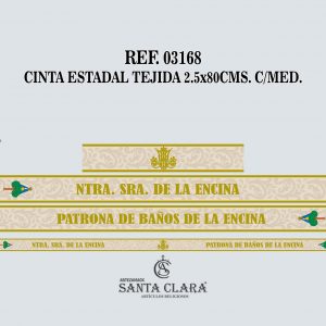 REF. 03168 - CINTA ESTADAL TEJIDA 2.5x80CMS. CON MEDALLA