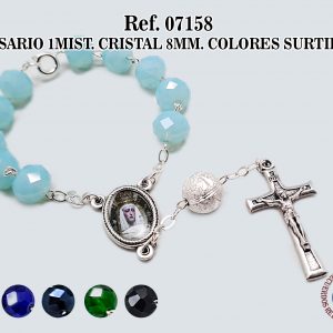 REF. 07158 - ROSARIO 1MIST. CRISTAL 8MM. SURTIDOS