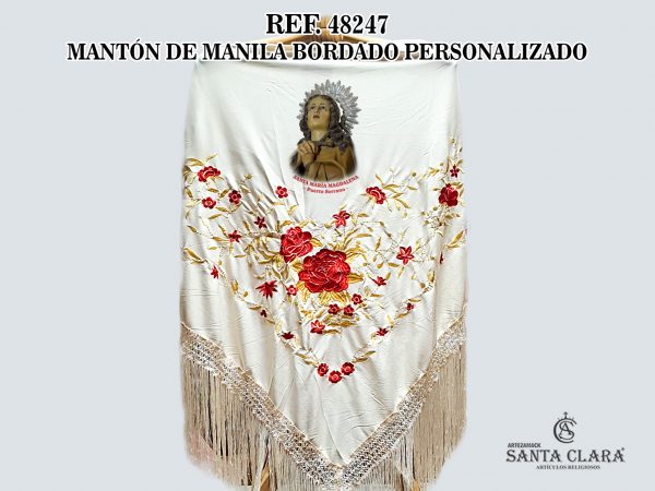 REF. 48247 - MANTÓN DE MANILA BORDADO PERSONALIZADO