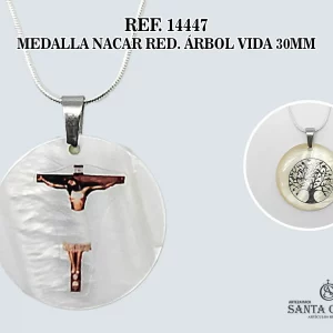 14447 MEDALLA NACAR RED. ÁRBOL VIDA 30MM