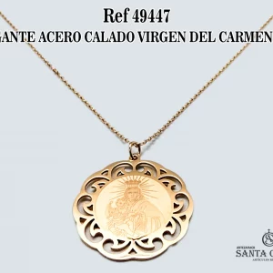 49447 COLGANTE ACERO CALADO VIRGEN DEL CARMEN 35MM