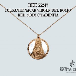 55247 COLGANTE NACAR VIRGEN DEL ROCÍO RED. 30MM CON CADENITA