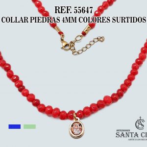 55647 COLLAR PIEDRAS 4MM COLORES SURTIDOS