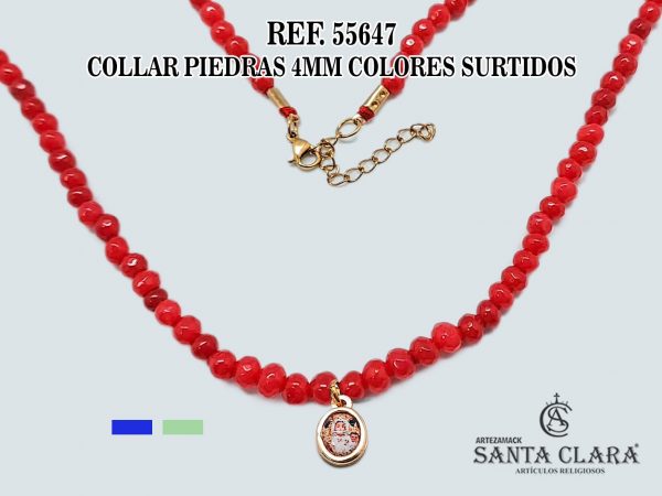55647 COLLAR PIEDRAS 4MM COLORES SURTIDOS
