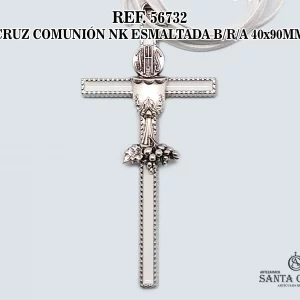 56732 CRUZ COMUNIÓN NK ESMALTADA BRA 40x90MM