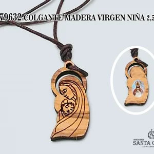79632 COLGANTE MADERA VIRGEN NIÑA 25MM