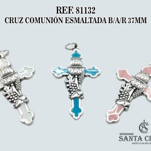 81132 CRUZ COMUNIÓN ESMALTADA BAR 37MM