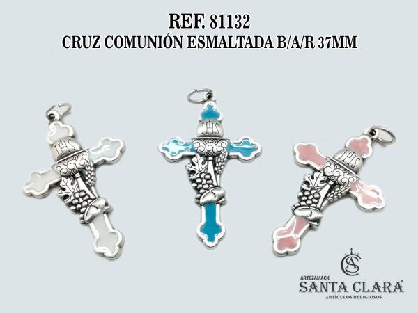 81132 CRUZ COMUNIÓN ESMALTADA BAR 37MM