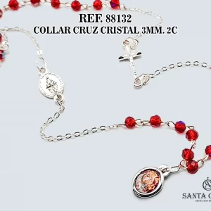 88132 COLLAR CRUZ CRISTAL 3MM. 2C