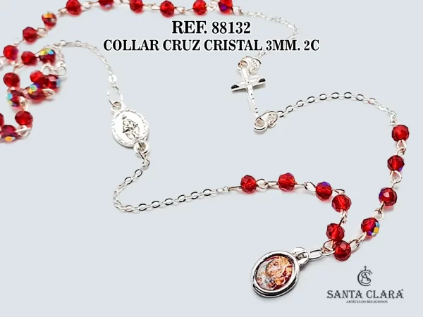 88132 COLLAR CRUZ CRISTAL 3MM. 2C
